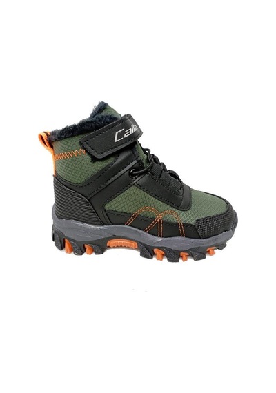 Callion 06p Deri Çocuk Sneakers Bot Haki Siyah Oranj Haki
