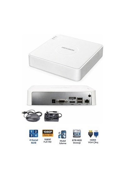 Ds-7104nı-q1 4 Kanal Nvr 60mbps Bant Genişliği