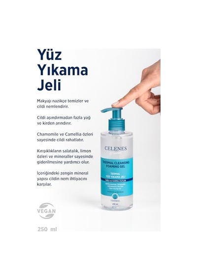Celenes By Sweden Thermal Yüz Yıkama Jeli Yağlı Ve Karma Ciltler 250 Ml