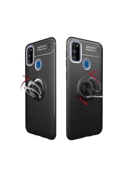 Samsung Galaxy Uyumlu M21 Kilif Yüzüklü Tam Korumali Silikon Kapak 418007936