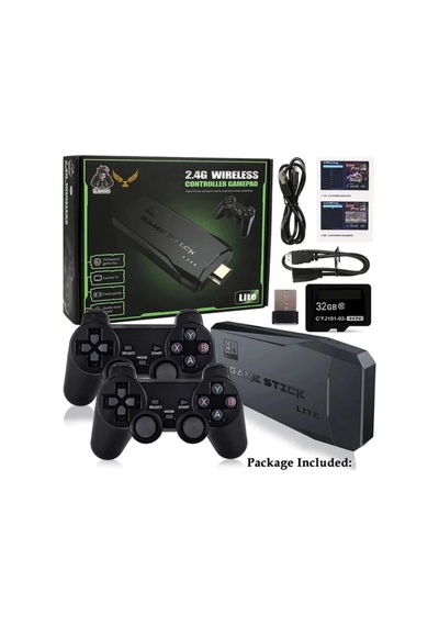 Leons 2.4g Uyumlu Kablosuz Çift Kol Oyunlar 4k Game Stick 3500 Oyun Atari Oyun