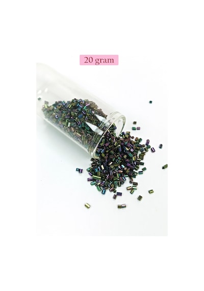 Kesme Cam Boncuk 2mm - 20 Gram - Parlak Alacalı -bnc304