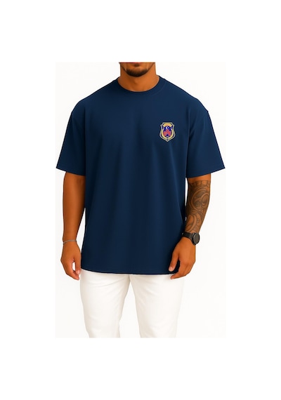 Bahriyeli Collection Oversize Ceza Ve Tevkifevleri Genel Müdürlüğü Cep Ve Sırt Tasarımlı Unisex T-shirt Lacivert