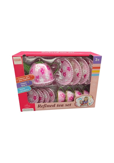 Toysan Metal Çiçekli 14 Parça Çay Seti 966-d2