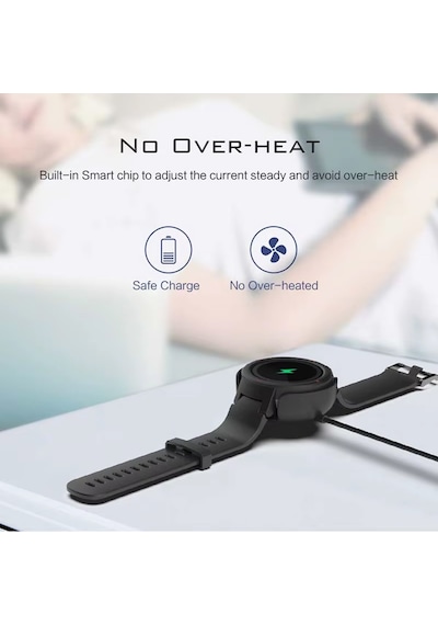 Caseonn Amazfit Verge Manyetik Usb Hızlı Şarj Kablosu Siyah