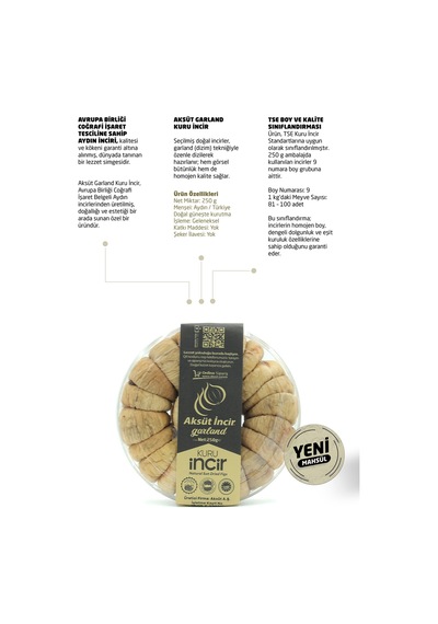 Garland Dizim Kuru İncir 250 G