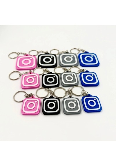 Nfc Anahtarlık - İnstagram Anahtarlık Siyah Orta Boy 3,5 Cm