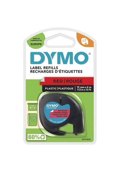 Dymo S0721630 Letratag Plastik Şerit 12 Mm X 4 Mt Kırmızı 59424 91203