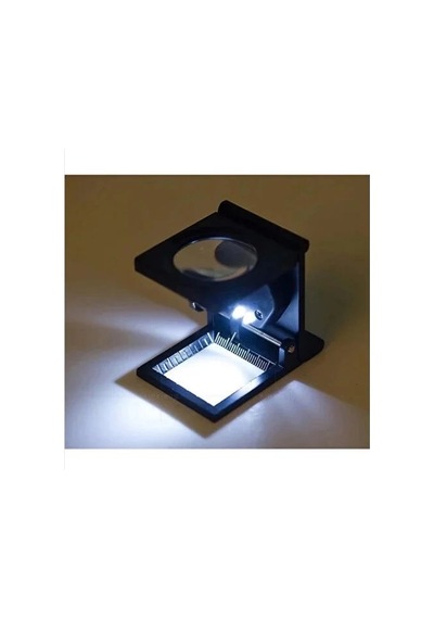 Northcity 28x28 Mm Katlanır Sayaçlı Metal Lüp, 2 Led Işıklı Büyüteç Tekstil Th9005a