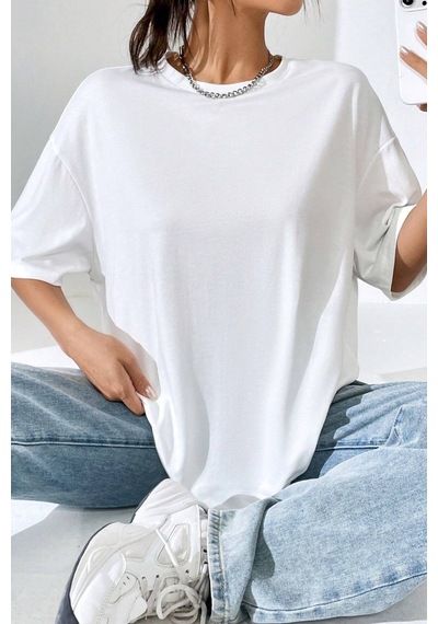 Unisex Sırt Kral Kelebek Baskılı T-shirt Beyaz