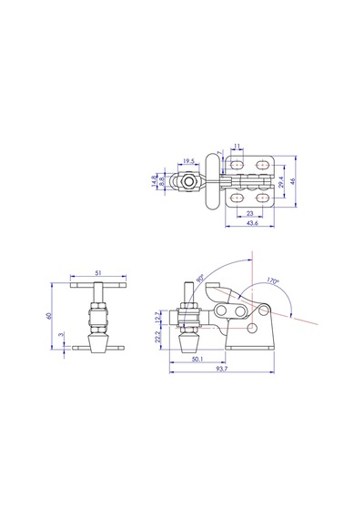Goodhand Gh-13007 Düşük Profilli Dikey Geçiş Kelepçesi 150 Kg K