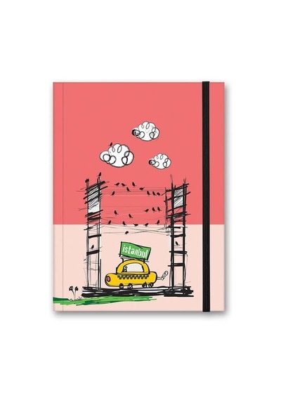 Renkli İstanbul Defter Çizgili Lastikli Taksi 103 Ivory