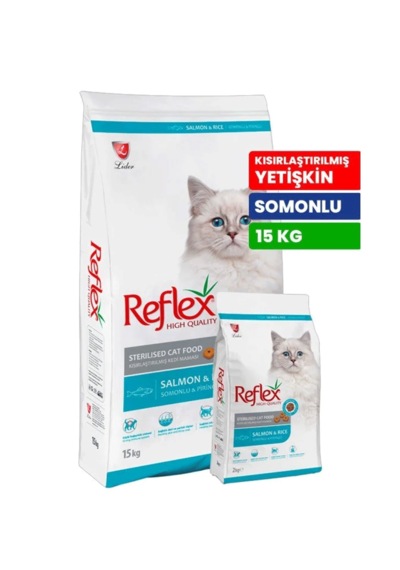 Reflex 15 Kg Kısırlaştırılmış Yetişkin Kediler İçin Somonlu Kuru Mama - Rfl - 204