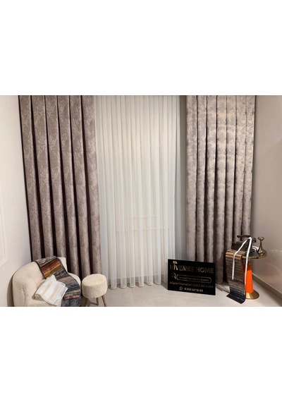 Nivemeshome İstanbul V-5304 1/3 Sık Pileli Fon Perde Apm Vizon