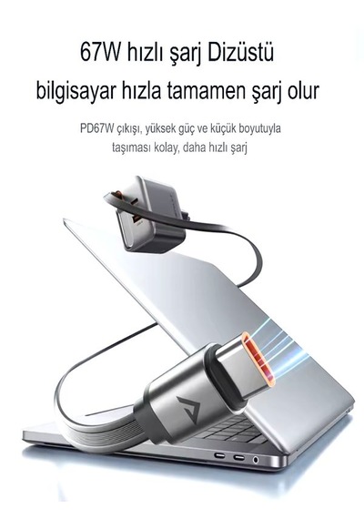 Pd 67w 1xusb 1xtype-c Girişli 2x Fast Hızlı Şarj Adaptörü Univers