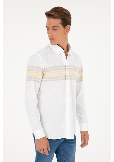 U.s. Polo Assn. Erkek Haki Gömlek Desenli 50288923-vr027 Haki