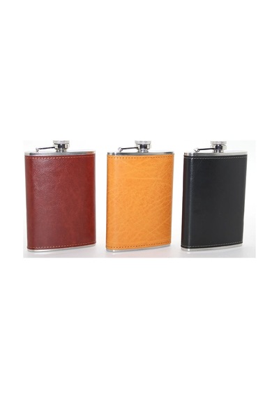 Paslanmaz Çelik Tekli 9 Oz Derili Matara Alk2662 0
