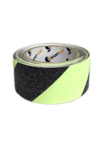 Bant Evi Fosforlu Fotolümenli Kaydırmaz Bant 5 Cm x 5 M Siyah-Yeşil