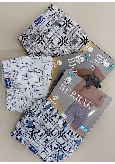 Berrak 1053 Erkek Desenli Boxer Şort 6 Adet 001