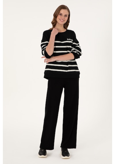 U.S. Polo Assn. Kadın Siyah Loose Fit Triko Pantolon 50297151-VR046
