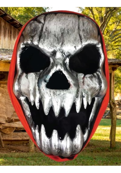 Cadılar Bayramı Halloween Maske Plastik İskelet Gümüş Arkası Tüllü Korku Maskesi Diğer