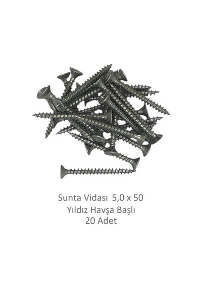 Sunta Vidası, 5,0 X 50 Mm, 20 Adet, Yhb Vida 5 x 50