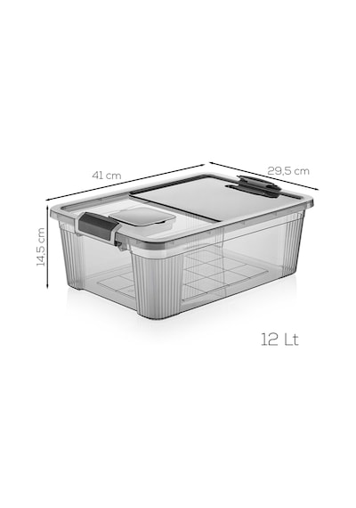Porsima 9988 12 Litre Sızdırmaz Kapaklı Çok Amaçlı Şeffaf Saklama Kutusu Organizer Diğer