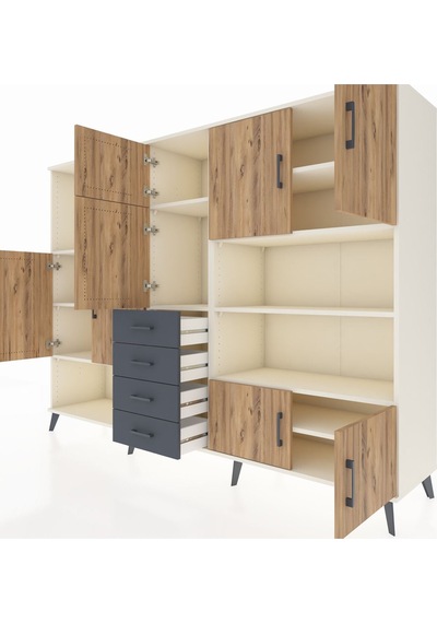 Hyperion Dolap 9 Raflı 4 Çekmeceli 8 Kapaklı 220x44x163 Aytaşı-ça Aytaşı-çam/antrasit Hyperion Dolap 9 Raflı 4 Çekmeceli 8 Kapaklı 220x44x163 Aytaşı-ça Aytaşı-çam/antrasit