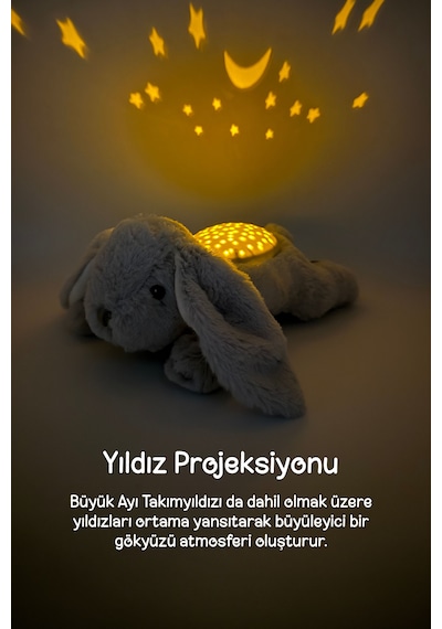 Cloud-b Melodili Parıldayan Yıldızlı Peluş Tavşan 22x13x8,5 Cm