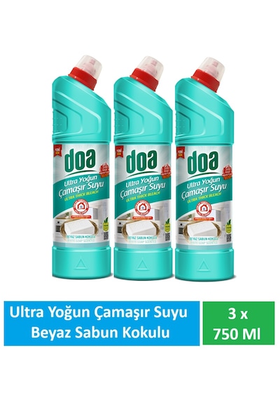 Doa Ultra Çamaşır Suyu Beyaz Sabun Kokulu 3 X 750 Ml 3'lü Set