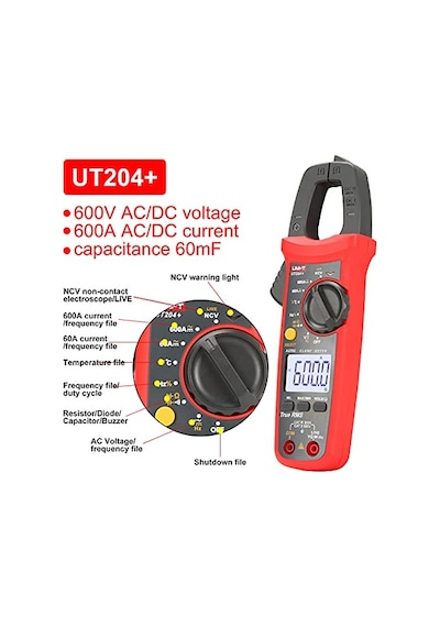 Ut204 + Dijital Sıkıştırma Ölçüm Cihazı Sıcaklık Alternatif Akım Doğru Akım Gerilim Direnç Test Cihazı Multimetre