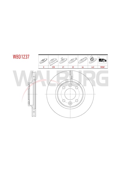 On Fren Disk 2 Adet Clio Symbol3 Clio4 Clio5 Walburg Wbd1237