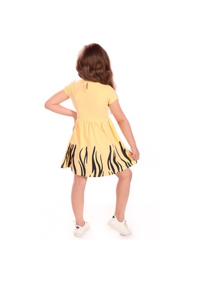 Toontoy Kids Toontoy Kız Bebek Baskılı Elbise Sarı