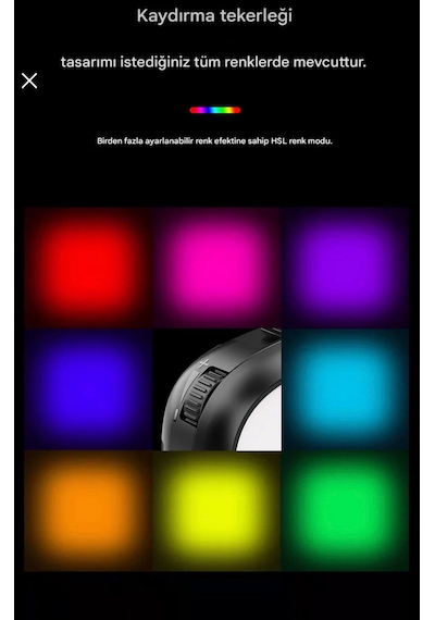 Blc Rgb Klipsli Led Işık 1200mah Bataryalı Type-c Şarjlı Selfie Video Çekim Telefon Laptop Monitör Kitap Okuma Lambası 360 Dönebilen Siyah