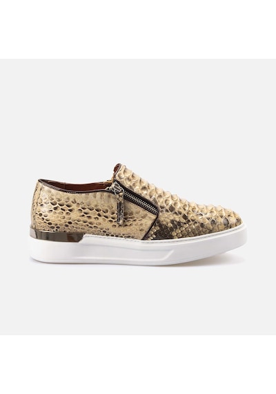Mocassini Fermuarlı Erkek Spor & Sneaker Ayakkabı Z4010p Bej