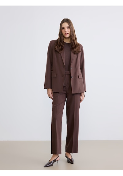 Lcw Everyday Kahverengi Beli Kuşaklı Kadın Blazer Ceket