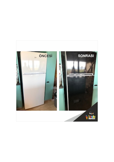 Siyah Buzdolabı Ve Bulaşık Makinesi Kapak Sticker Folyo Kaplama