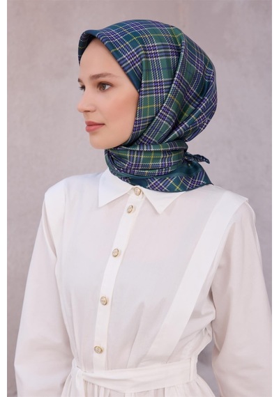 Belli İpek Eşarp - 4218-50 Yeşil Twill