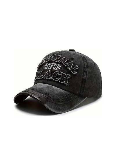 Valkyrie Original The Black Nakışlı Unisex Beyzbol Şapkası Vintage Eskitme Pamuk Ayarlanır Siyah