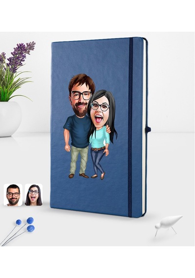Kişiye Özel Sevgililer Karikatürlü Karikatürlü Lacivert Termo Der N11.2912