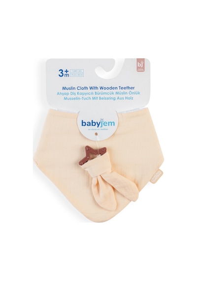 Babyjem Silikon Diş Kaşıyıcılı Müslin Önlük 736 Somon