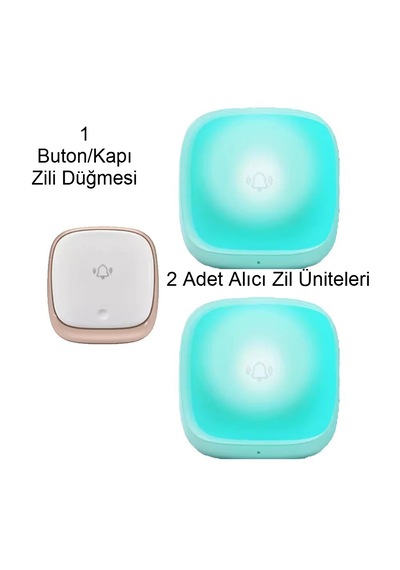 Kablosuz Kapı Zili Seti Ip44 Su Geçirmez, 2 Alıcı, 38 Melodi, Kolay Montaj, 433mhz