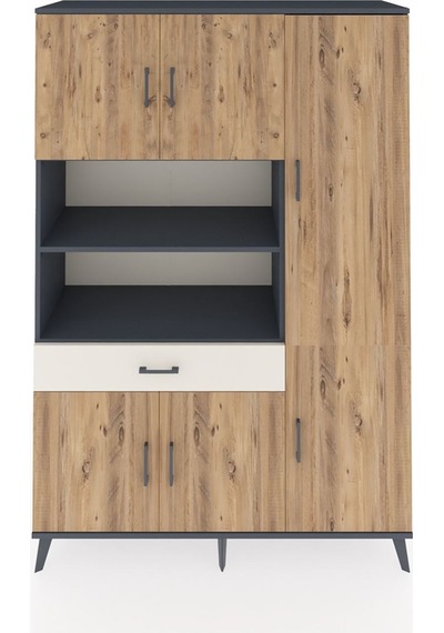 Hyperion Dolap 10 Raflı Tek Çekmeceli 6 Kapaklı 132x44x195 Antrasit-çam/aytaşı Atlas Çam/aytası Hyperion Dolap 10 Raflı Tek Çekmeceli 6 Kapaklı 132x44x195 Antrasit-çam/aytaşı Atlas Çam/aytası