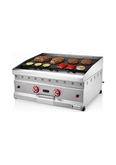 Silverinox Tüplü Set Üstü Lavtaşlı Izgara 70 Cm