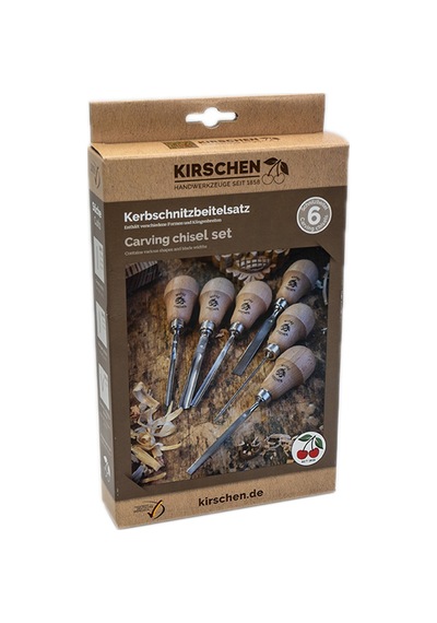 Kirschen 5696000 Ahşap Oyma Iskarpela Seti Avuç İçi Armut Saplı 6 Parça
