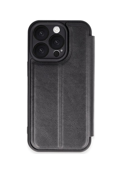 Newface Apple Uyumlu iPhone 16 Pro Max Kılıf Flip Cover Glblseme - 45 - Siyah Sıyah