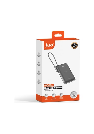 Magsafe Powerbank 10000mah Standlı 20w Dahili Type-c Kablolu Taşınabilir Hızlı Şarj Cihazı Siyah
