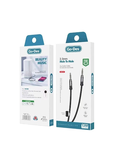 Go Des Gac-215 Aux Audio Ses Kablo 3.5mm Siyah