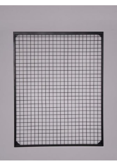 Rafburada Sık Telli Tel Raf - Tel Pano Stand, Duvar Askılığı 120x120 cm