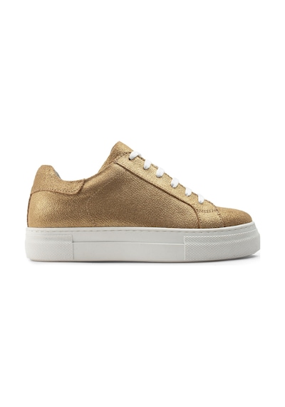 Deery Hakiki Süet Altın Rengi Simli Sneaker Kadın Ayakkabı - Z1681Zaltc01 Altın